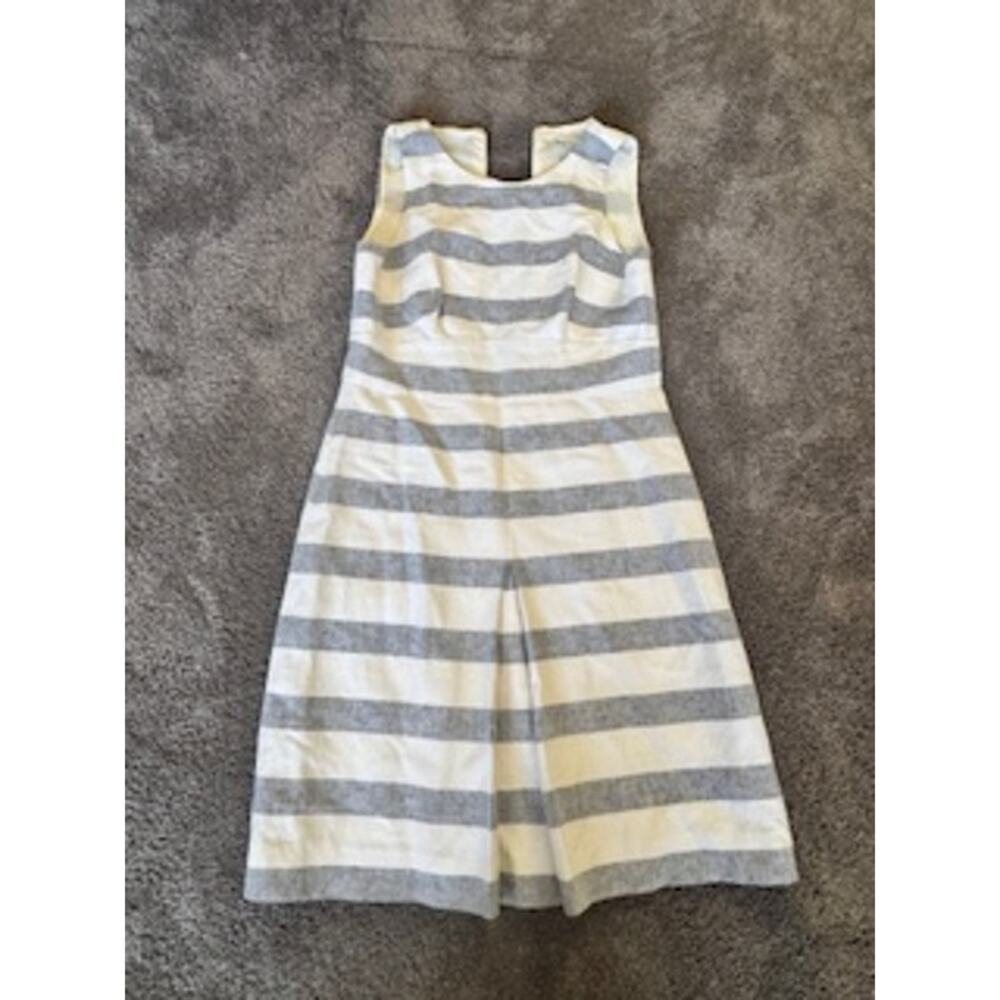 J.Crew Off Black White Striped Fit & Flare Dress Women’s 4 Sleeveless